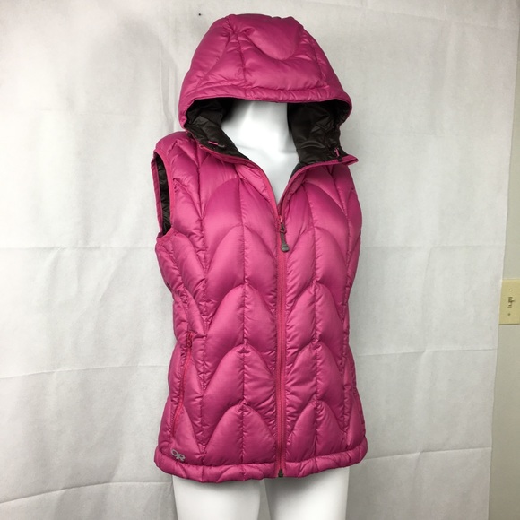 pink hooded vest